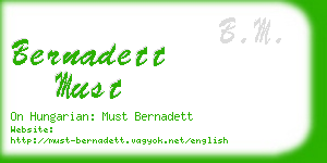 bernadett must business card